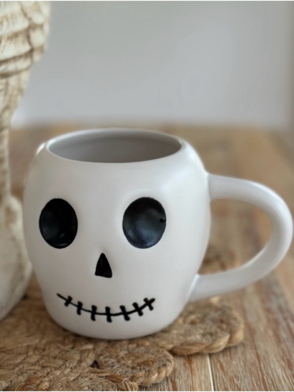Hyde And Eek White Skeleton Stoneware Mug